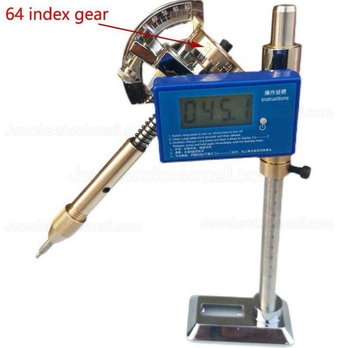 1Pcs Digital Display Angle Manipulator for Gem Faceting Machine Stainless Steel Copper Angle Polishing Handle